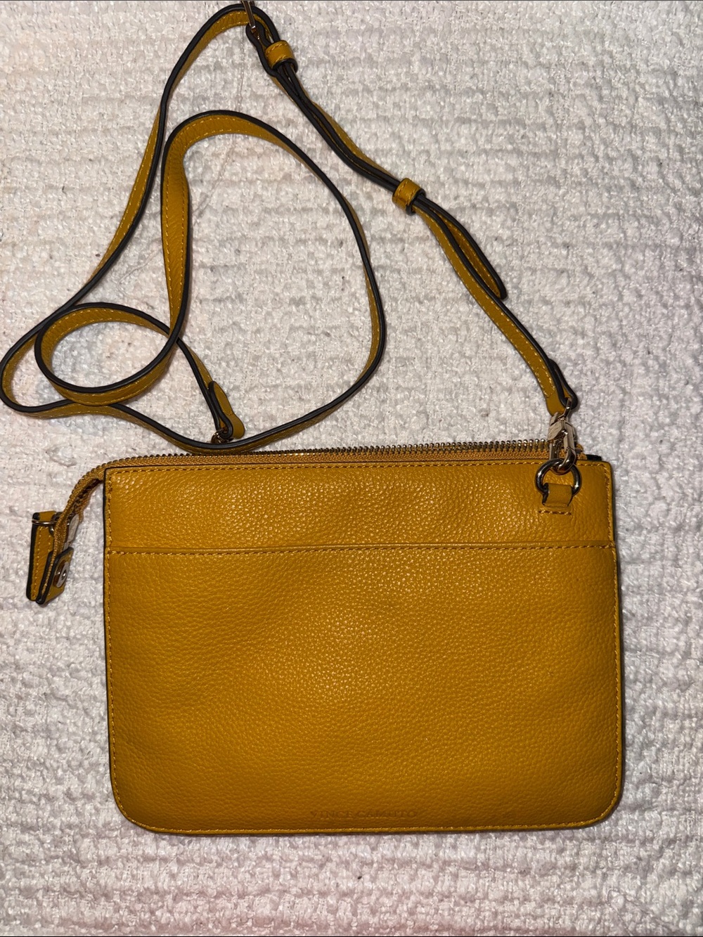 Vince Camuto Genuine Leather Yellow Crossbody Bag / Clutch